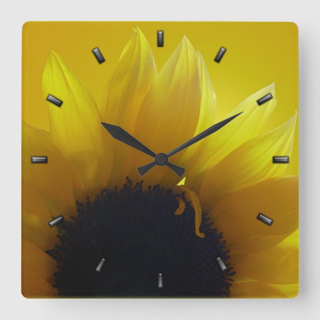 Sunflower Clock Yellow Flower Wall Clocks & Gift (Front)