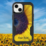 Sunflower Closeup Personalized OtterBox iPhone 14 Case<br><div class="desc">Type your name or initials in the Personalized section. This image is a partial closeup of a huge sunny sunflower with a blueish center. This sunflower was grown on a beautiful local farm with dahlias, asters, black-eyed susans, and many varieties of sunflowers. I love how sunflowers capture the essence of...</div>