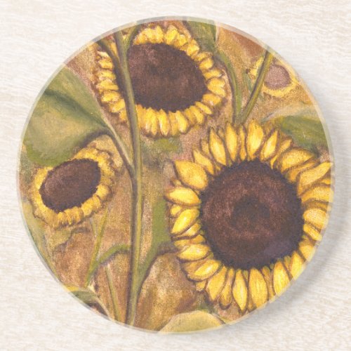 Sunflower Coasters Cheerful Yellow Flower Gifts