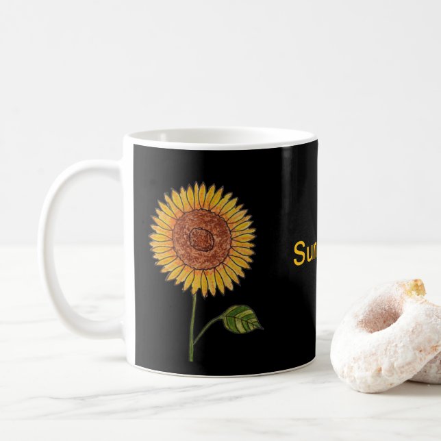 Sunflower  coffee mug (With Donut)