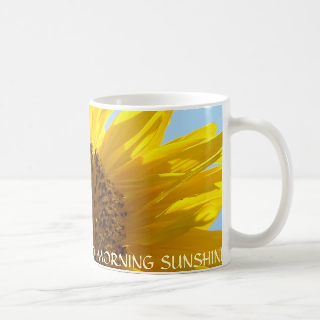 SUNFLOWER Coffee Mugs GOOD MORNING SUNSHINE! (Right)