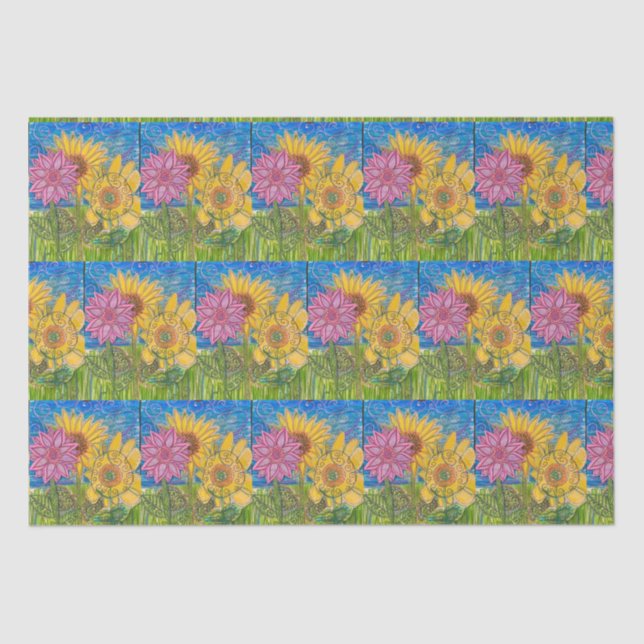 Sunflower collaboration tissue paper (Front)