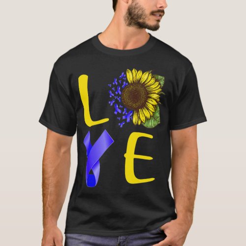 sunflower colon cancer awareness gift warrior surv T_Shirt