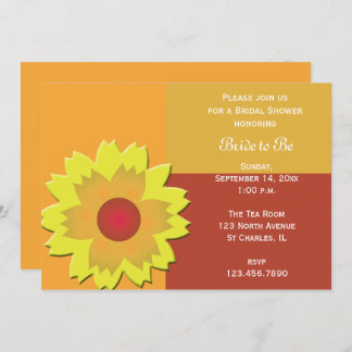 Sunflower Color Block Bridal Shower Invitation