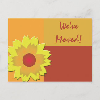 Sunflower Color Block Change of Address Announcement Postcard