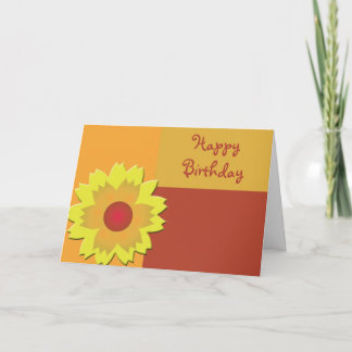 Sunflower Color Block Happy Birthday  Card
