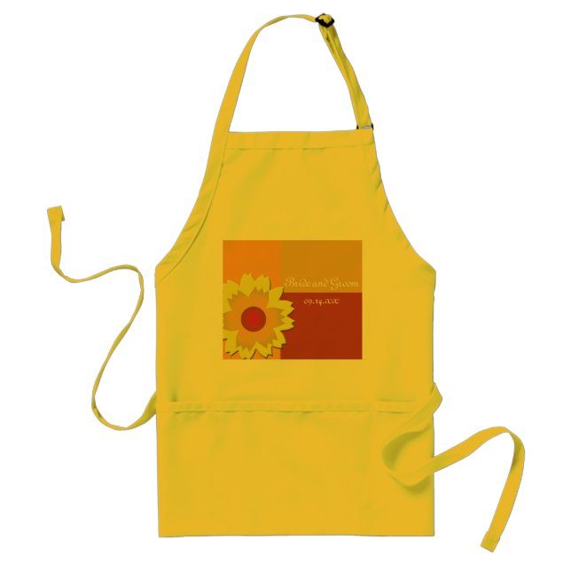 Sunflower Color Block Wedding Adult Apron (Front)