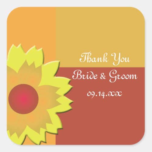 Sunflower Color Block Wedding Thank You Favor Tags