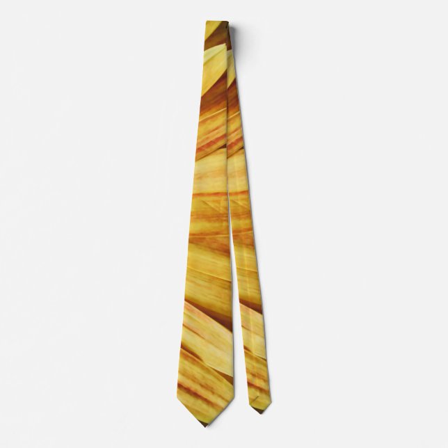Sunflower Color Yellow Brown Men's Neck Tie (Front)