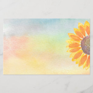 Sunflower Colorful Watercolor Paper Sheet
