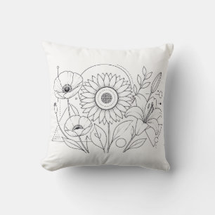 Sunflower Coloring Book Pillow