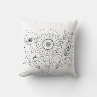 Sunflower Coloring Book Pillow