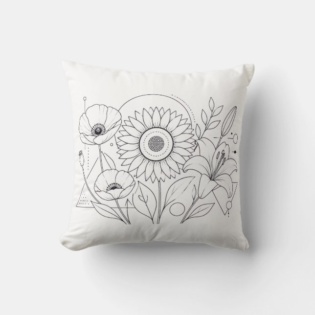 Sunflower Coloring Book Pillow (Front)