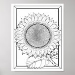 Sunflower Coloring Page Art Poster