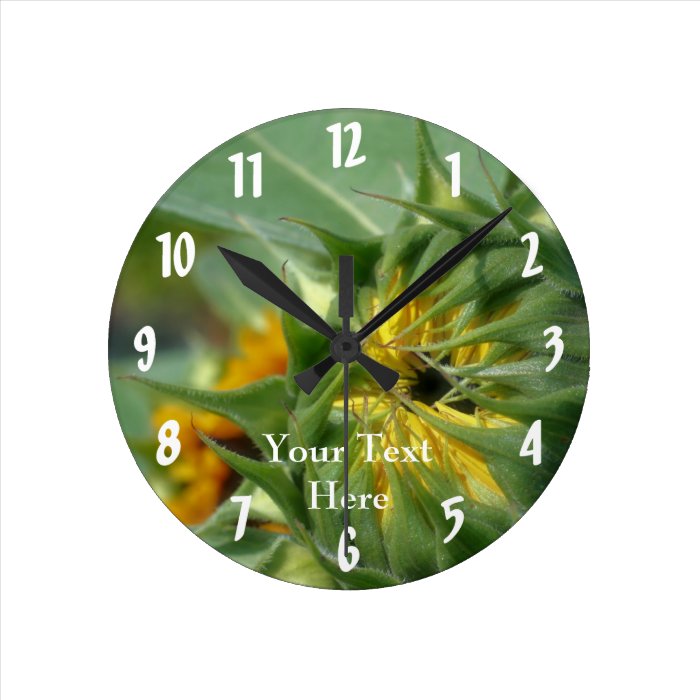 Sunflower Coming Into Bloom Nature Wall Clock