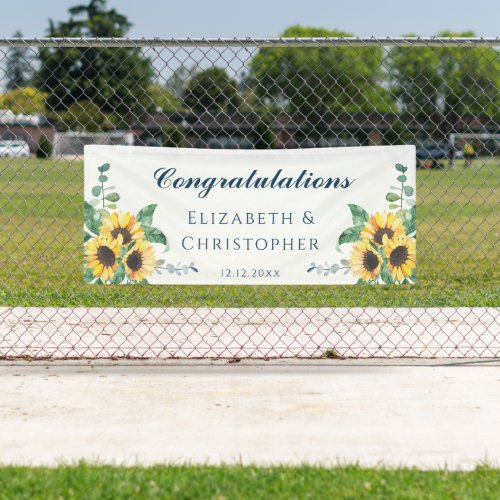 Sunflower Congratulations Wedding Reception Banner