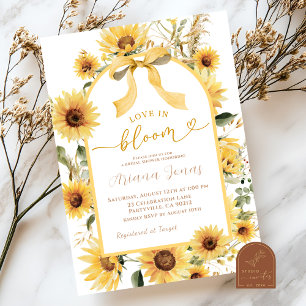 Sunflower Coquette Bow Love in Bloom Bridal Shower Invitation