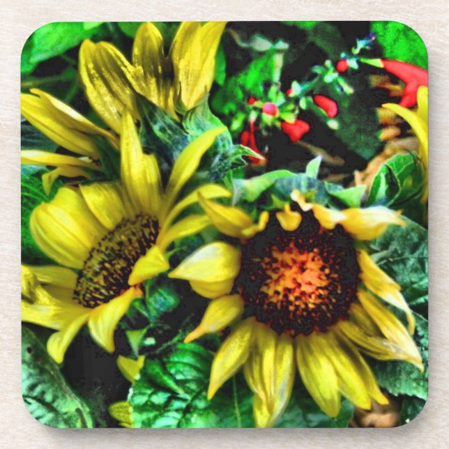 SUNFLOWER CORK COASTERS (Front)