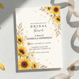 Sunflower Corner Bridal Shower Rustic Style Invitation