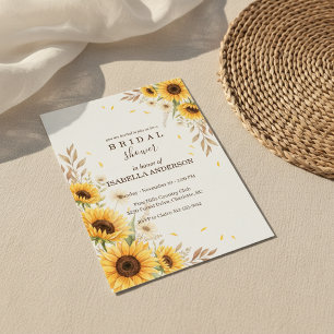 Sunflower Corner Bridal Shower Rustic Style Invitation