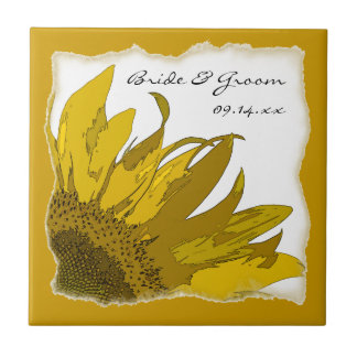 Sunflower Corner Wedding Tile