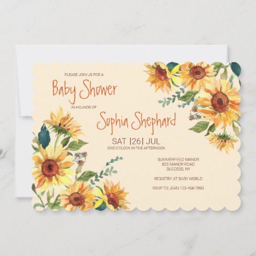 Sunflower Corners Shower  Invitation