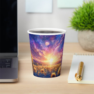 Sunflower Cosmic Sunset Paper Cup