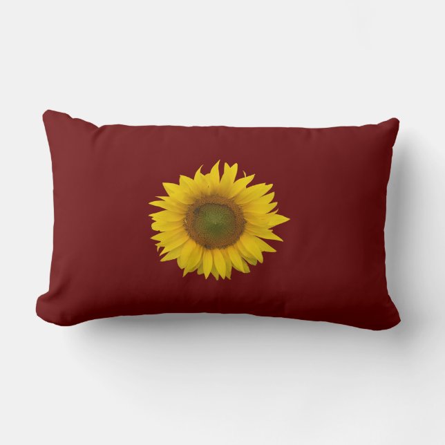 Sunflower Country Botanical Boho Lumbar Pillow (Front)