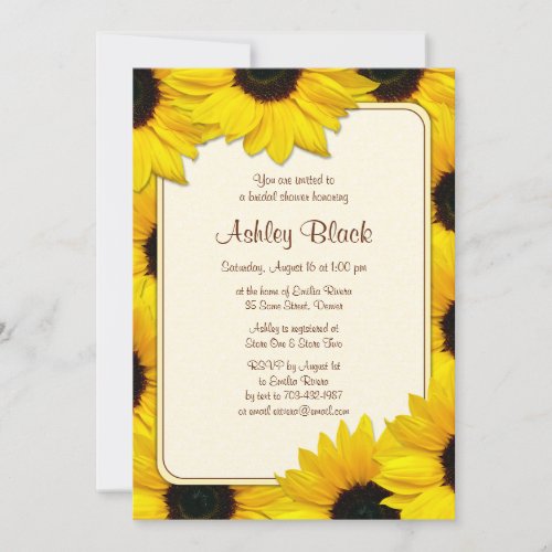 Sunflower Country Bridal Shower Invitation