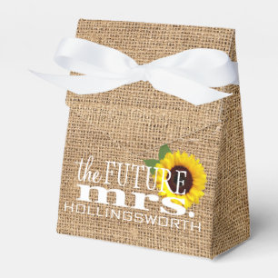 Sunflower Country Burlap Favor   Bridal Shower Boxes