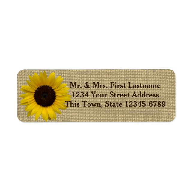 Sunflower Country Burlap Label (Front)