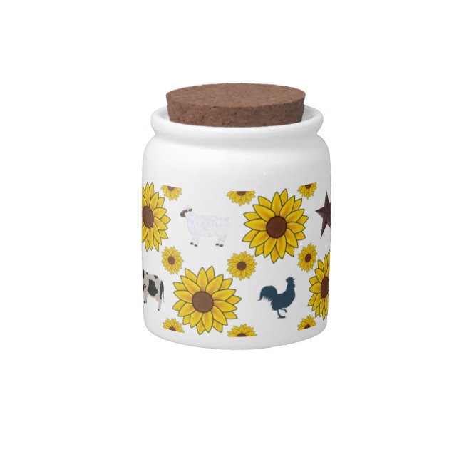 Sunflower Country Candy Jar (Front)