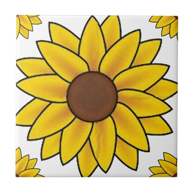 Sunflower Country Ceramic Tile (Front)