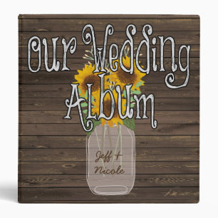 Sunflower Country Custom Wedding Photo Album Binder