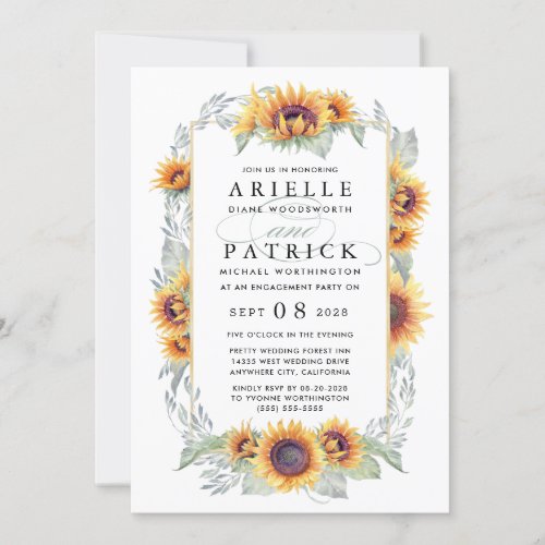 Sunflower Country Engagement Party Invitations