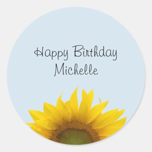 Sunflower Country Floral Birthday  Classic Round Sticker