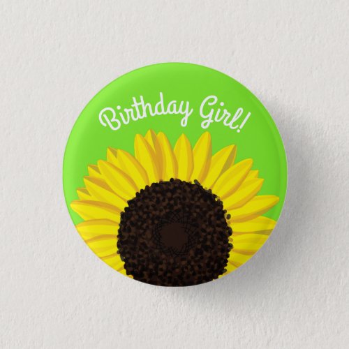 Sunflower Country Kids Birthday Party Button