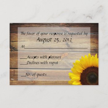 Sunflower Country Rsvp Card by party_depot at Zazzle