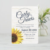 Sunflower Country Rustic Wedding Invitation (Standing Front)