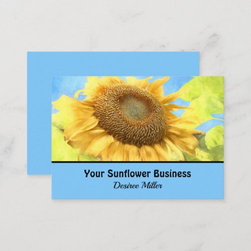 Sunflower Country Rustic Yellow Watercolor Business Card