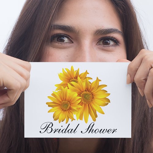 Sunflower Country Yellow Floral Bridal Shower Invitation Postcard