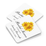 Sunflower Country Yellow Floral Bridal Shower  Square Paper Coaster at Zazzle