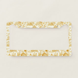 Sunflower Countryside Vintage Yellow Toile (1) License Plate Frame