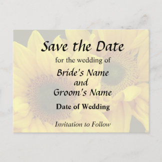 Sunflower Couple Arm in Arm Announcement Postcard
