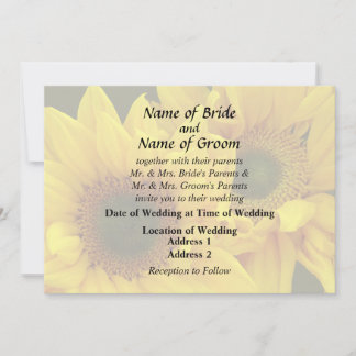 Sunflower Couple Arm in Arm Invitation