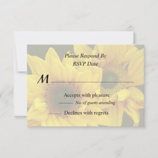 Sunflower Couple Arm in Arm RSVP Card