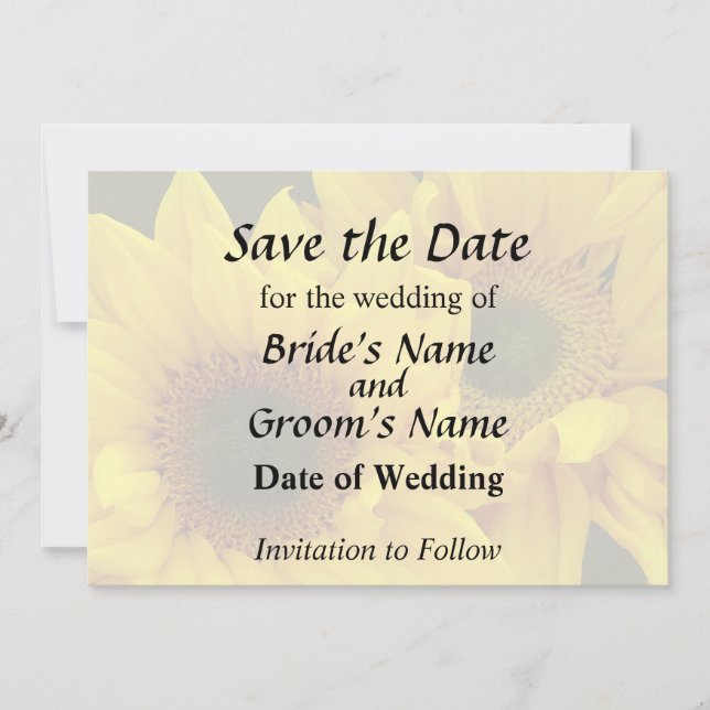 Sunflower Couple Arm in Arm Save The Date (Front)