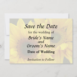 Sunflower Couple Arm in Arm Save The Date