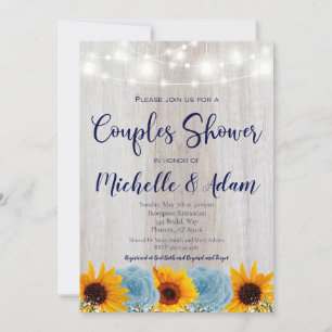 Sunflower Couples Shower Rustic Bridal Shower Invitation