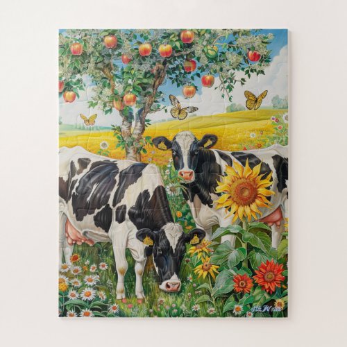 sunflower cow apple tree puzzle